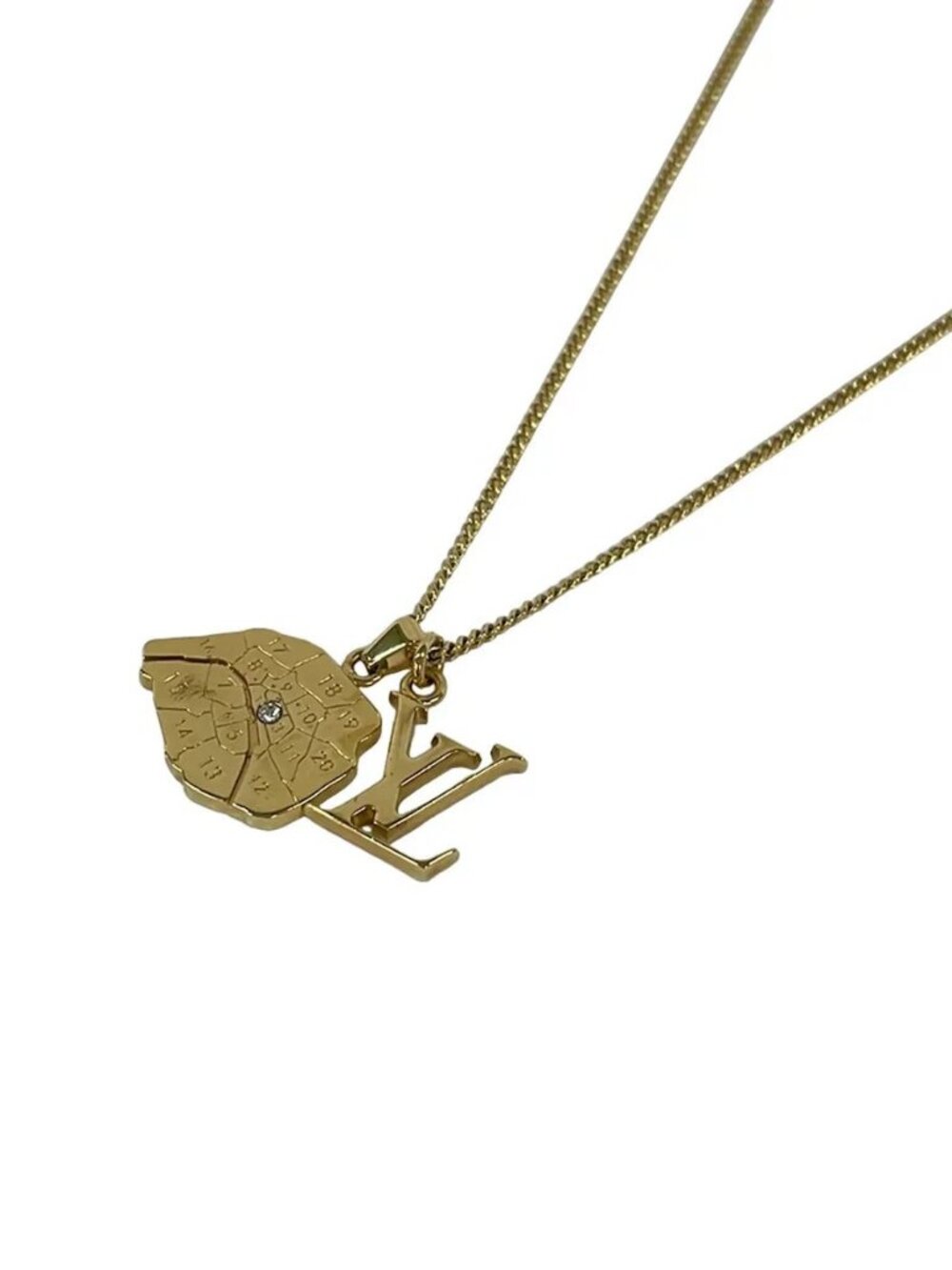 LOUIS VUITTON Collier Map LV Initial City M68261 Gold Others - DP0149 Necklace - Picture 10 of 10